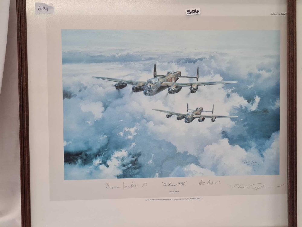 F/G RAF PICTURE OF MOSQUITO & A F/G PRINT OF RAF LANCASTERS EC'S BOTH SIGNED - Image 2 of 10