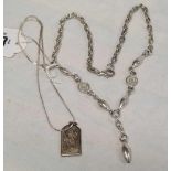 A SILVER ST CHRISTOPHER ON CHAIN & ANOTHER PLATED
