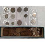 IRISH COINS, SOME IN PLASTIC WALLET