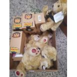 CARTON WITH BAD TASTE BEARS, FIGURINES, NEW IN BOXES & 5 BAD CASED BEARS SOFT TOYS