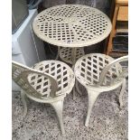 3 PIECE WHITE ALUMINIUM PATIO SET