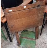 VINTAGE WOODEN FOLDING SCHOOL DESK, NO INK WELL