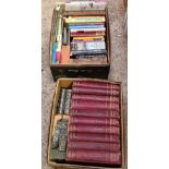 2 CARTONS OF HARDBACK BOOKS & CARTON OF 'VIEWS OF OLD DEVON' SCENES OF THE 1890'S OF VARIOUS PARTS