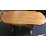 PINE OVAL RUSTIC COFFEE TABLE
