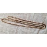 A GOOD 9ct FLAT CURB LINK NECK CHAIN, 20'' LONG