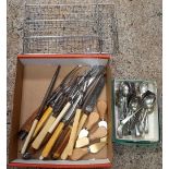 2 CARTONS OF MISC CUTLERY& CUTLERY TRAY