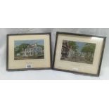 PAIR OF BWA MACCLESFIELD WOVEN SILK PICTURES, VIEWS IN CHESHIRE. PRESTBURY VILLAGE AND THE WIZARD