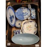 CARTON OF BLUE & WHITE CHINA