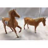 2 ROYAL DOULTON PALOMINO HORSES