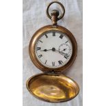 A 19 CENTURY GENTS HUNTER POCKET WATCH, WORKING ORDER