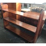 SET OF OAK BOOK SHELVES, OPEN BACKED 37'' WIDE