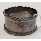 SILVER NAPKIN RING B'HAM 1969 BY WA