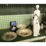 3 ROYAL DOULTON BUNNYKINS BOWLS & 2 FIGURINES ETC