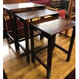 NEST OF 3 OAK TABLES