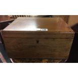 MAHOGANY BOX WITH HINGED LID