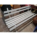 6ft LONG METAL & WOOD GARDEN BENCH