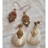 TWO PAIRS OF DECORATIVE EARRINGS