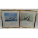 PAIR OF PORTRAIT PRINTS OF LARGE STEAM SHIPS BY COLIN VERITY RSMA, ONE ENTITLED ''CITY OF BENARES