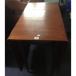 TEAK DROP FLAP DINING TABLE, 2ft 8'' WIDE X 19'' EXTENDING TO 5ft LONG APPROX