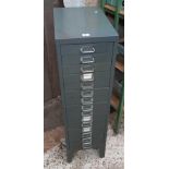 GREY METAL NARROW 15 DRAWER CABINET