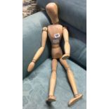 WOODEN ARTICULATED MANNEQUIN A/F