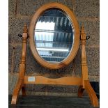 OVAL PINE DRESSING TABLE MIRROR