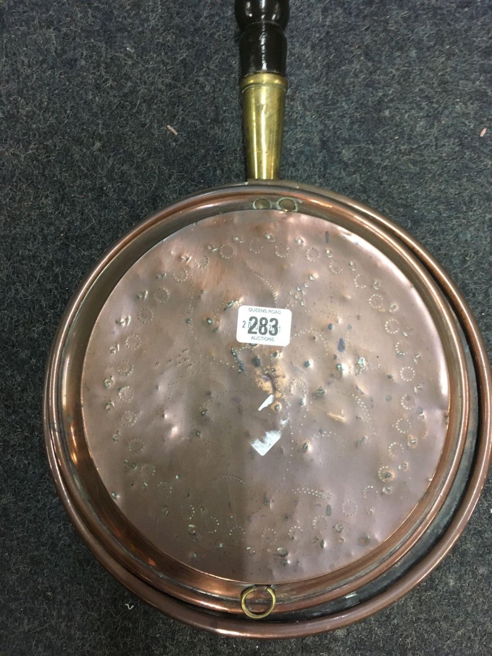 PATTERNED COPPER BED WARMER - Image 2 of 2