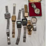 TUB OF GENTS WATCHES INCL; ROTARY BRACELET WATCH, A CASIO, TELEMEMO
