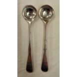 A PAIR OF GEORGE III SILVER SALT SPOONS, 1792