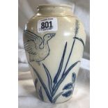 DOULTON LAMBETH VASE OF GEESE TAKING OFF MODEL BY HANNAH BARLOW WITH MARKS TO BASE, 7'' HIGH