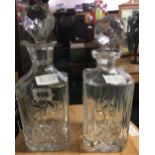 2 CUT GLASS DECANTERS