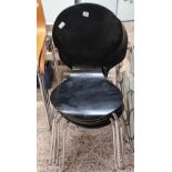 4 BLACK WOOD & CHROME CHAIRS