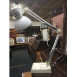 WHITE ANGLE POISE LAMP WITH HEAVY BASE