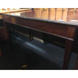 RECTANGULAR POLISHED WOOD TABLE, 4ft X 2ft APPROX