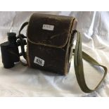 SMALL PAIR OF VIKING BINOCULARS, 1 LENS PIECE MISSING. IN CASE