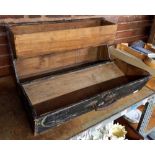 EMPTY WOODEN CARPENTERS CHEST