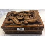 ORIENTAL STYLE TRINKET BOX WITH RAISED DRAGON CARVING