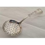 A SILVER SUGAR SIFTER SPOON, SHEFFIELD 1917