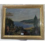 EXTENSIVE COASTAL VIEW, INDISTINCTLY SIGNED, OIL PAINTING ON CANVAS