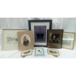 CARTON OF PICTURES, INCLUDING A PENCIL SIGNED PROOF ETCHING OF DOWNSIDE SCHOOL, A PENCIL DRAWING