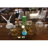 QTY OF GLASS ITEMS, DRESSING TABLE SET, EAGLE ETC