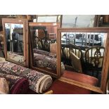 GILT FRAMED MIRROR WITH BEVELLED EDGE & 3 OTHER WOOD FRAMED MIRRORS