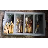 PLASTIC CARTON OF MISC TABLE CUTLERY