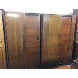 PAIR OF AUSTIN SUITE MID CENTURY FITTED WARDROBES OF UNUSUAL DESIGN