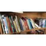 2 SHELF OF STEAM TRAIN RELATED BOOKS, DVD'S, PHOTOGRAPHS ETC