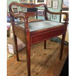 ANTIQUE MAHOGANY PIANO STOOL WITH HINGED LID