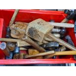 CARTON OF MISC HAMMERS & MALLETS