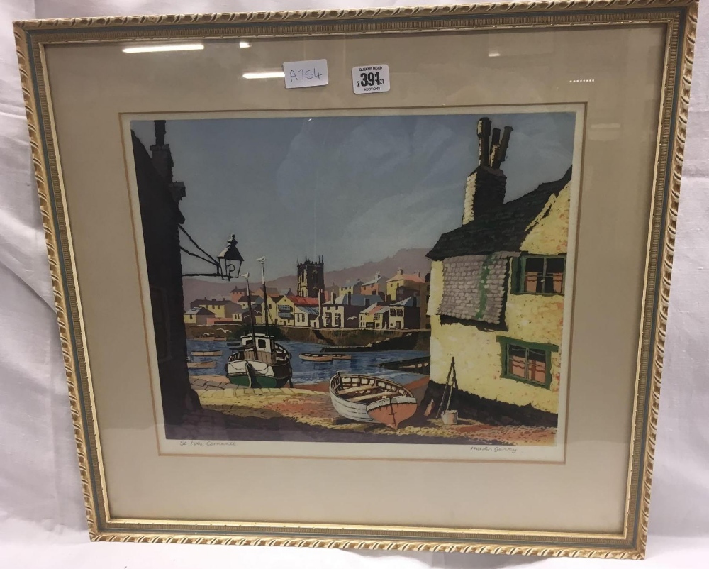 F/G PRINT OF ST.IVES BY MARTIN GARVEY & AN ACRYLIC OF DUNSTER, SOMERSET BY A OVERTON - Image 2 of 10