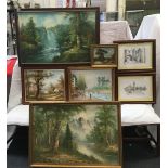 QTY OF FRAMED OIL PAINTINGS ETC