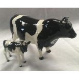 BESWICK FIGURE OF A FRESIAN BULL CH CODDINGTON HLT BAR & CALF